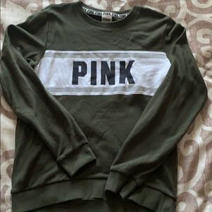Olive Green PINK Sweatshirt